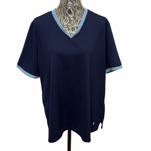 Just My Size Sport Blue V-neck Shirt. Athleisure Athletic Sporty